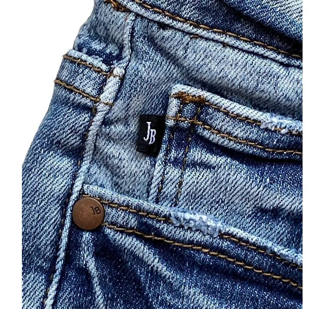 JUDY BLUE Good Vibes Paisley Bandana Printed Denim Blue Jean Shorts Womens SMALL - Image 10