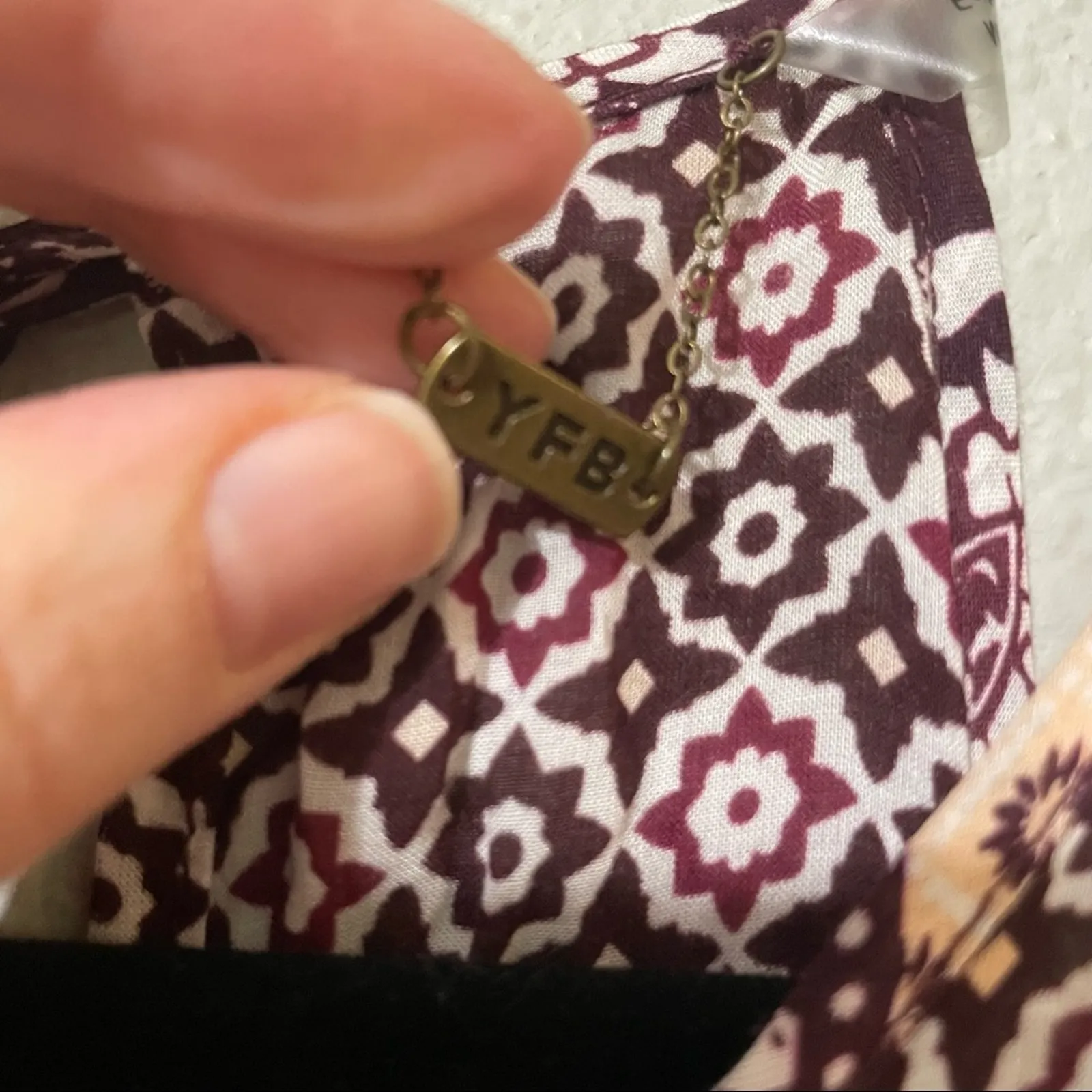 Young Fabulous & Broke Burgundy Printed Spaghetti Strap Romper Womens S Strappy - Image 2