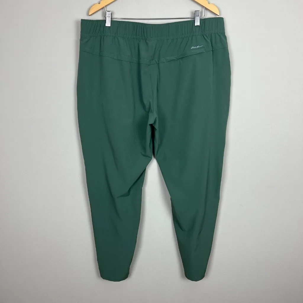 Eddie Bauer Pants Womens XL Green Ankle Traveler Elastic Waist‎ High Rise Casual - Image 9