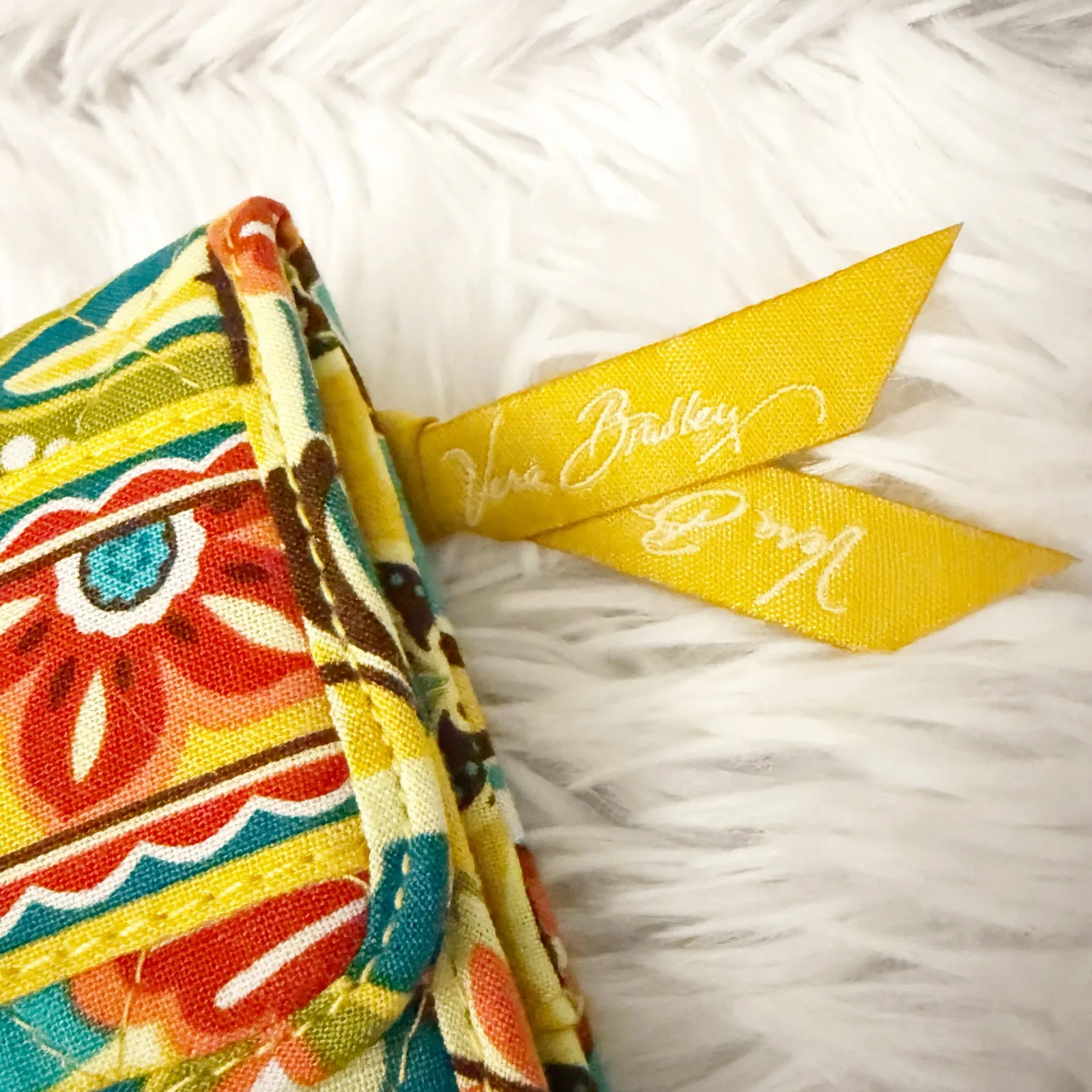 VERA BRADLEY | Provencal Euro Wallet Yellow Teal Red Multi Paisley Tri-fold - Image 2