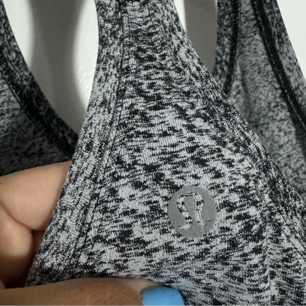 Lululemon Cool Racerback II‎ Luon Spray Jacquard White Black Size 4 - Image 6