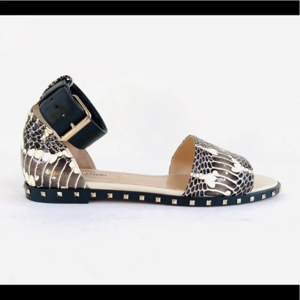 Valentino Garavani Snakeskin Soul Rockstud Sandals - Image 8