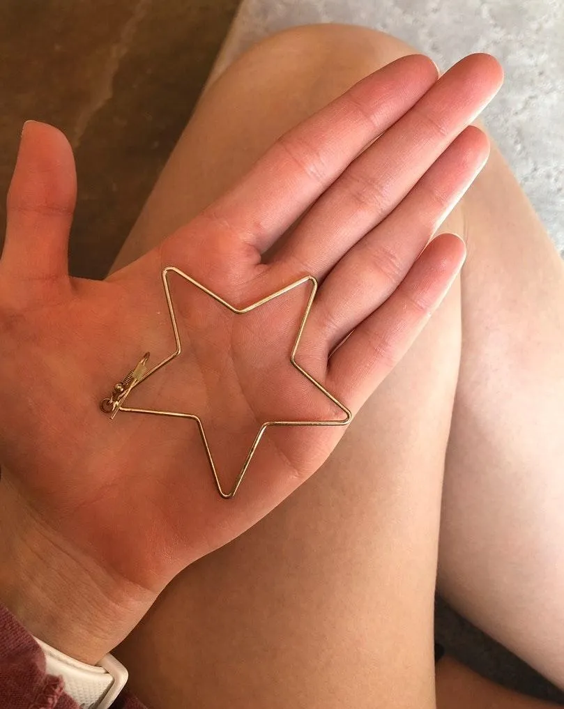 Star Eardrop Earrings Gold - Image 3