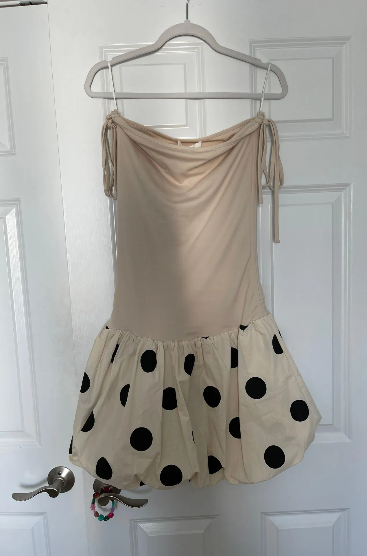SIDE RUCHED POLKA DOT MINI DRESS Multi Size L - Image 4