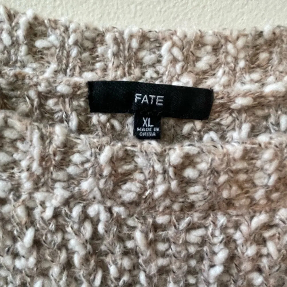FATE long sleeve sweater, beige/white, size XL - Image 2