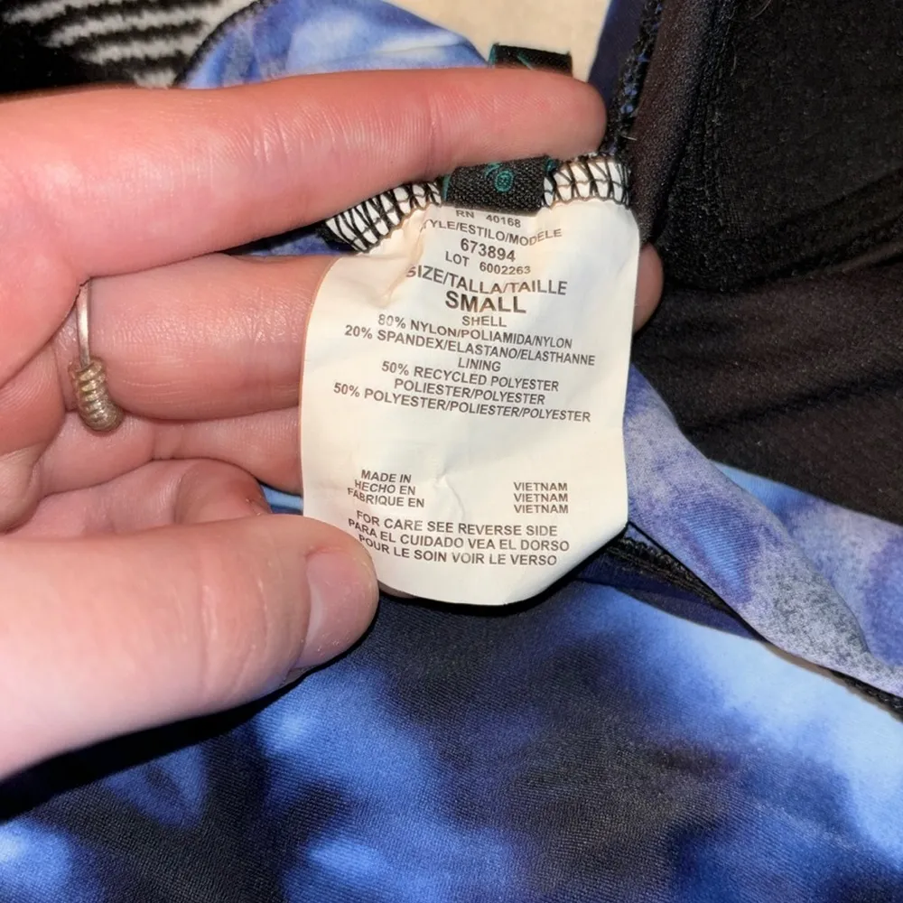 Aqua Green Blue One Piece Swimsuit size small - Image 3