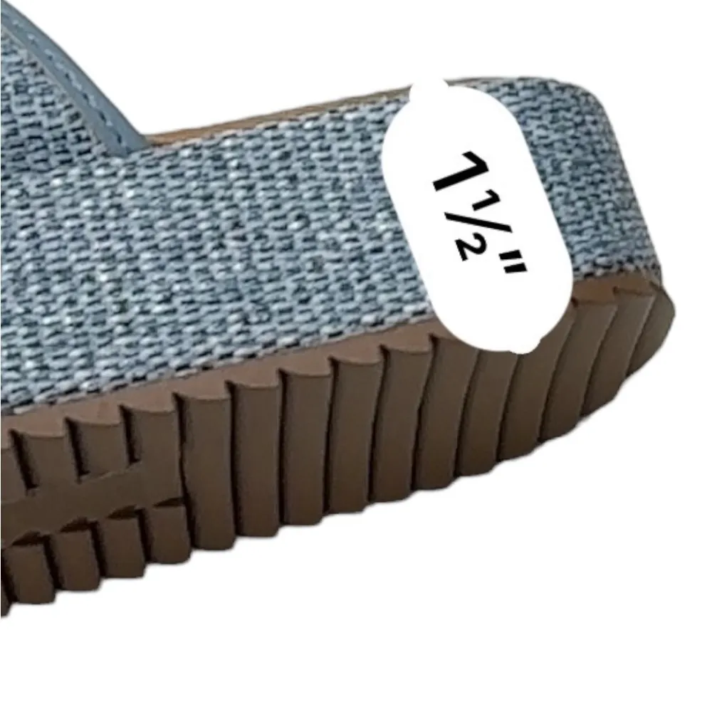 LUCKY STEP platform sandal blue woven - Image 7