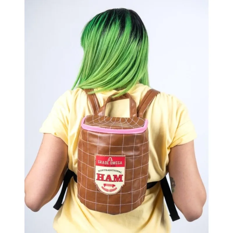 NWT New Meow Wolf Omega Mart Ham Backpack Artsy Bag Purse 3D Whimsy Brown - Image 2