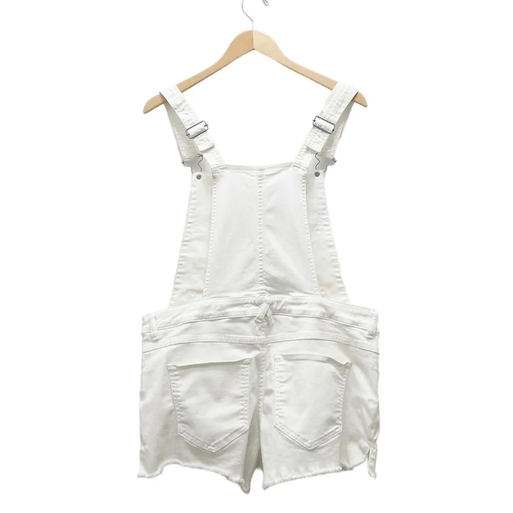 Rebecca Minkoff Shlee Dungarees White Cutoff Denim Shortalls Women’s Size Large - Image 3