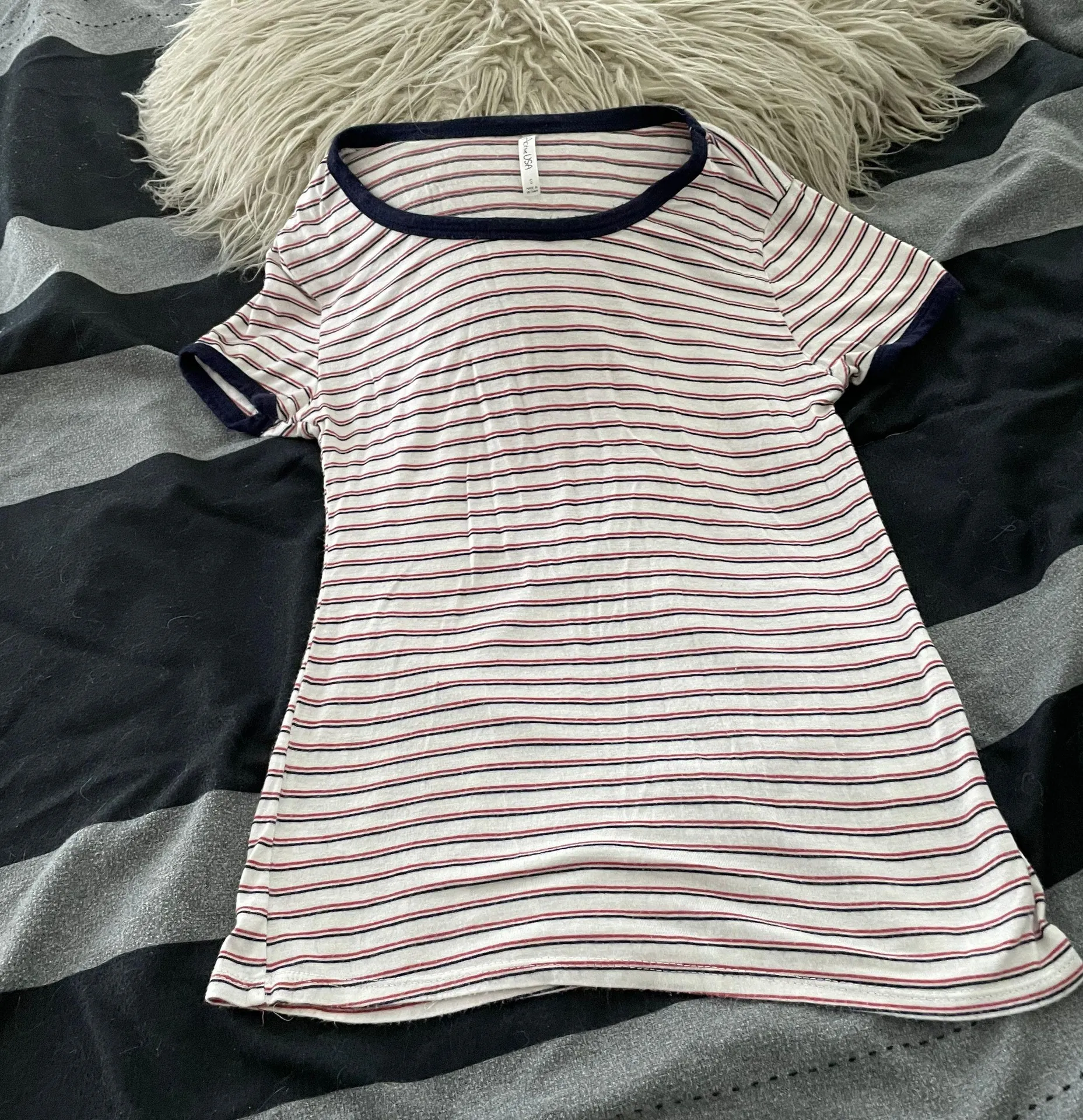 Striped White Rayon Shirt, size S - Image 3
