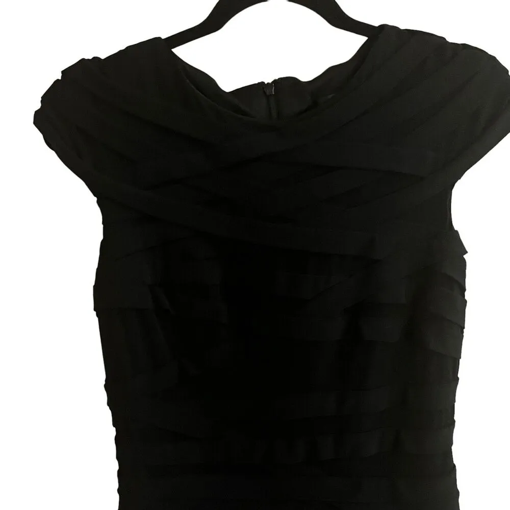 Tadashi Shoji Bandage dress Pleated Criss-Cross bodice in Black #G1112 - Image 3