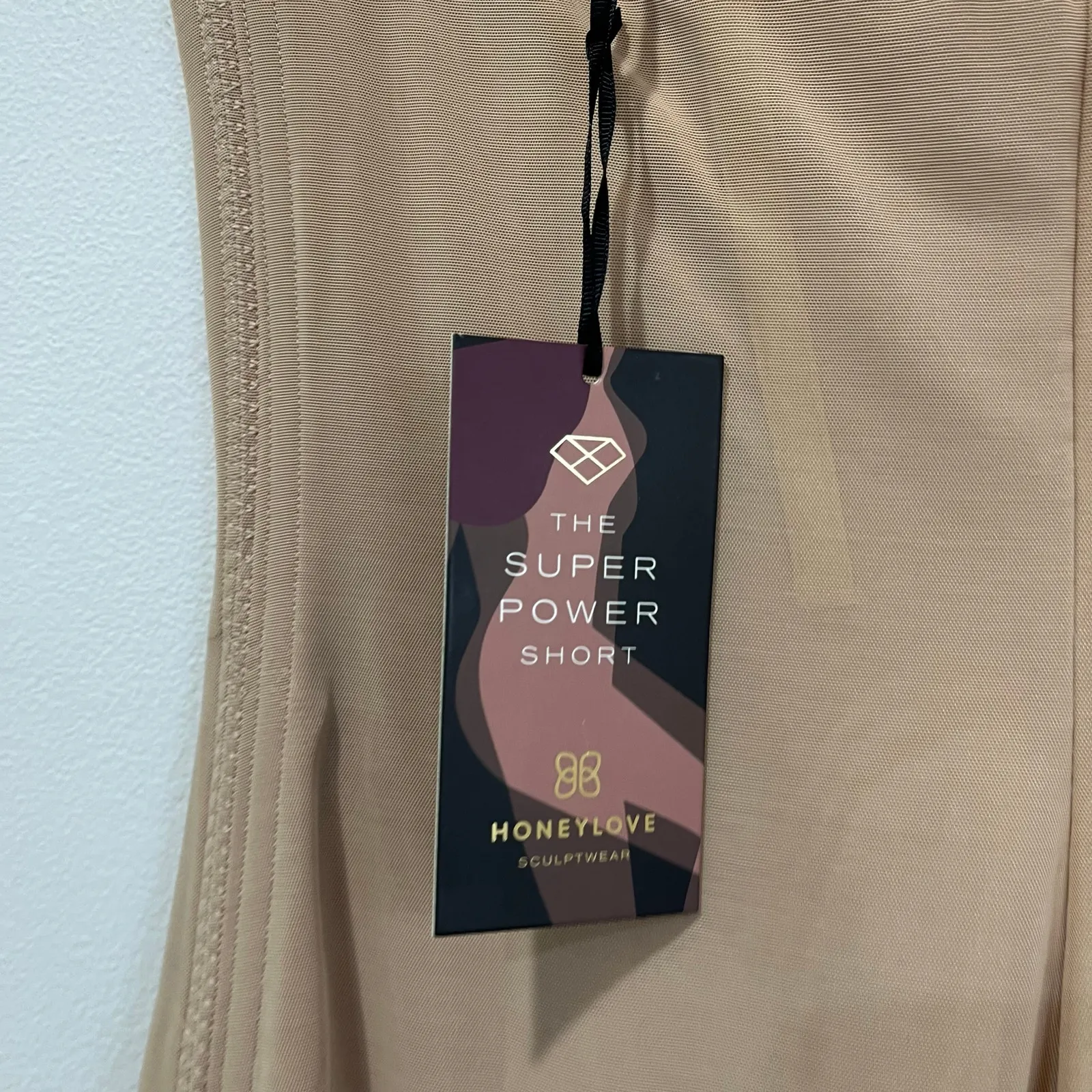 Honeylove SuperPower Shorts 1X Beige High Compression Sculpting Short No Straps - Image 4