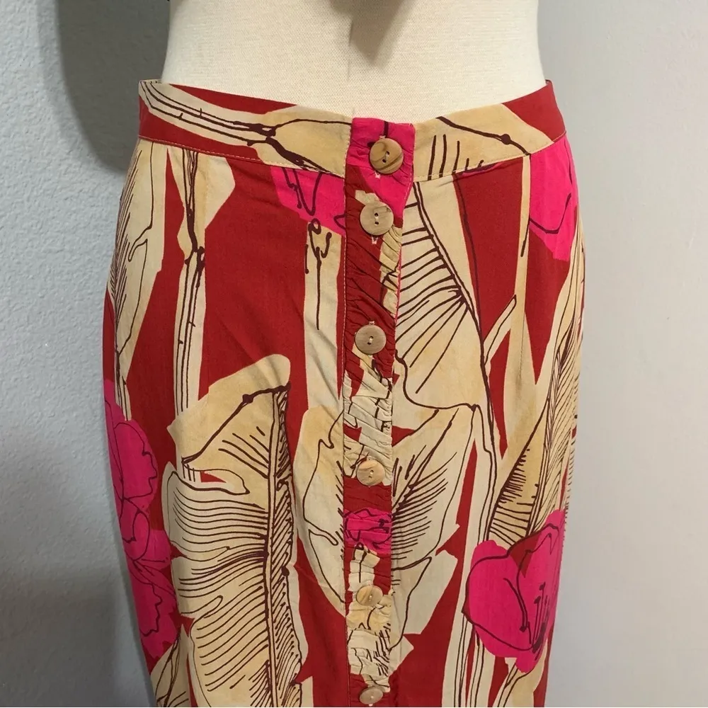 Zara New Women Bohemian Floral Print High Waisted Midi‎ Skirt Size M - Image 14