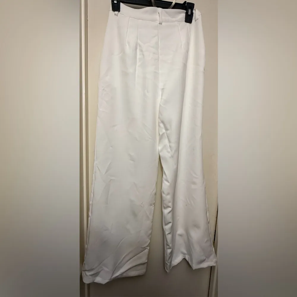 Princess Polly White‎ Pleated Wide Leg Pants Size 4 - Image 5