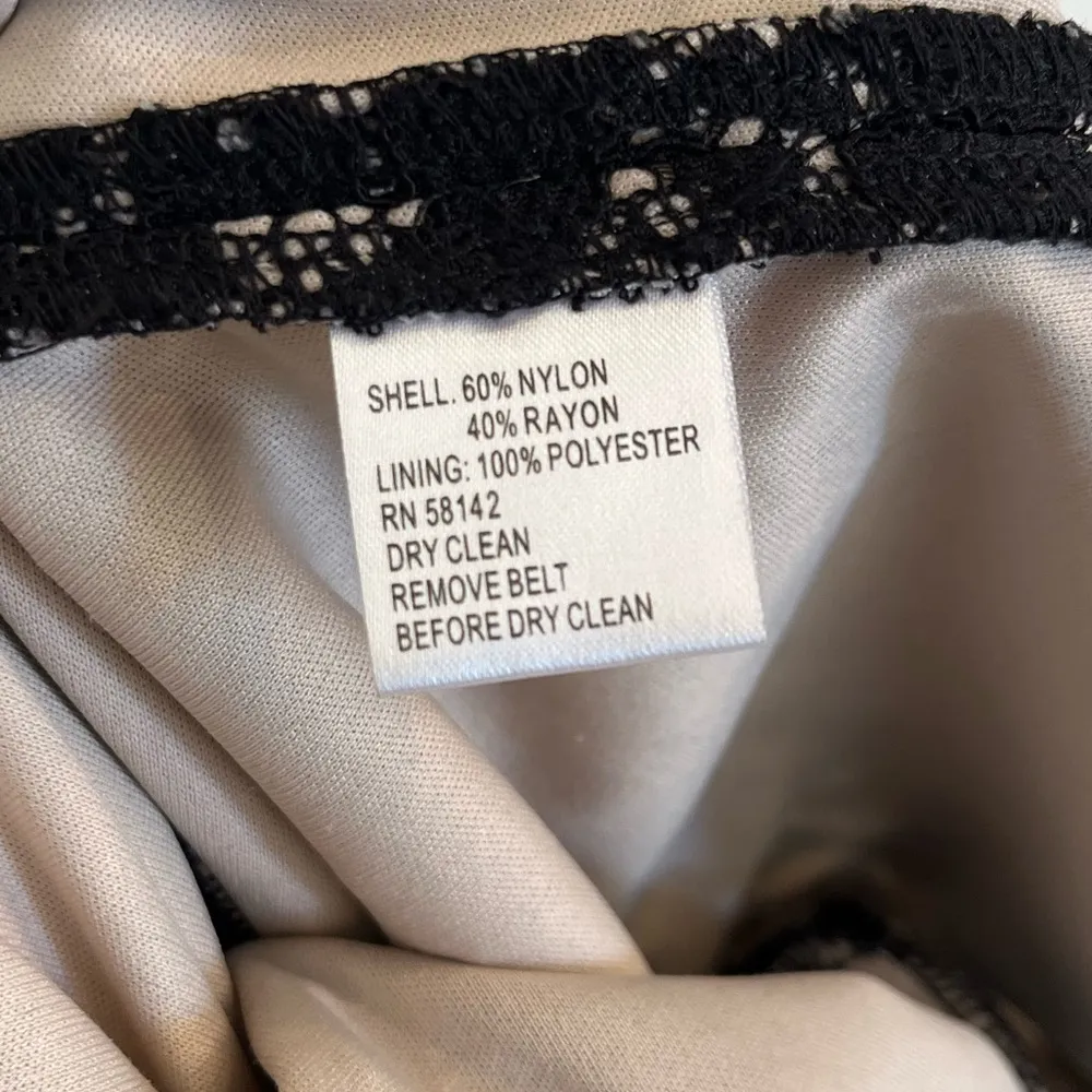 Maggy London Black Lace Illusion Midi Cocktail Dress 4 - Image 5