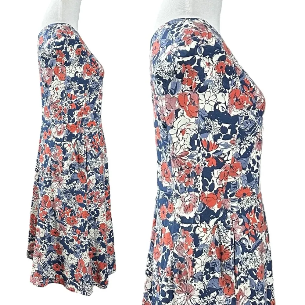 Pact Organic Spring Floral Fit & Flare Midi Party Dress Size Small NWT - Image 2