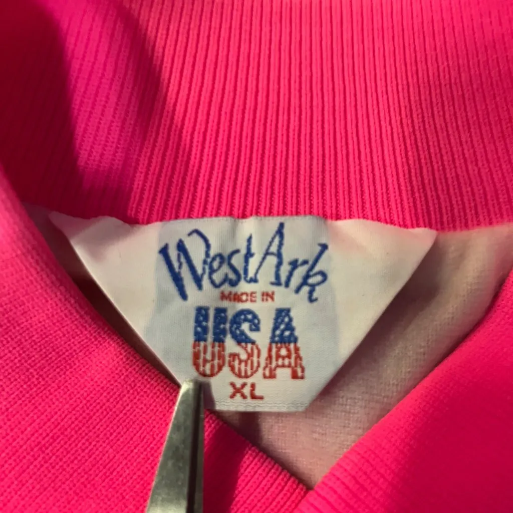 Vintage West Ark Pink Satin Bomber Jacket Women's XL Made in USA Used - Image 5