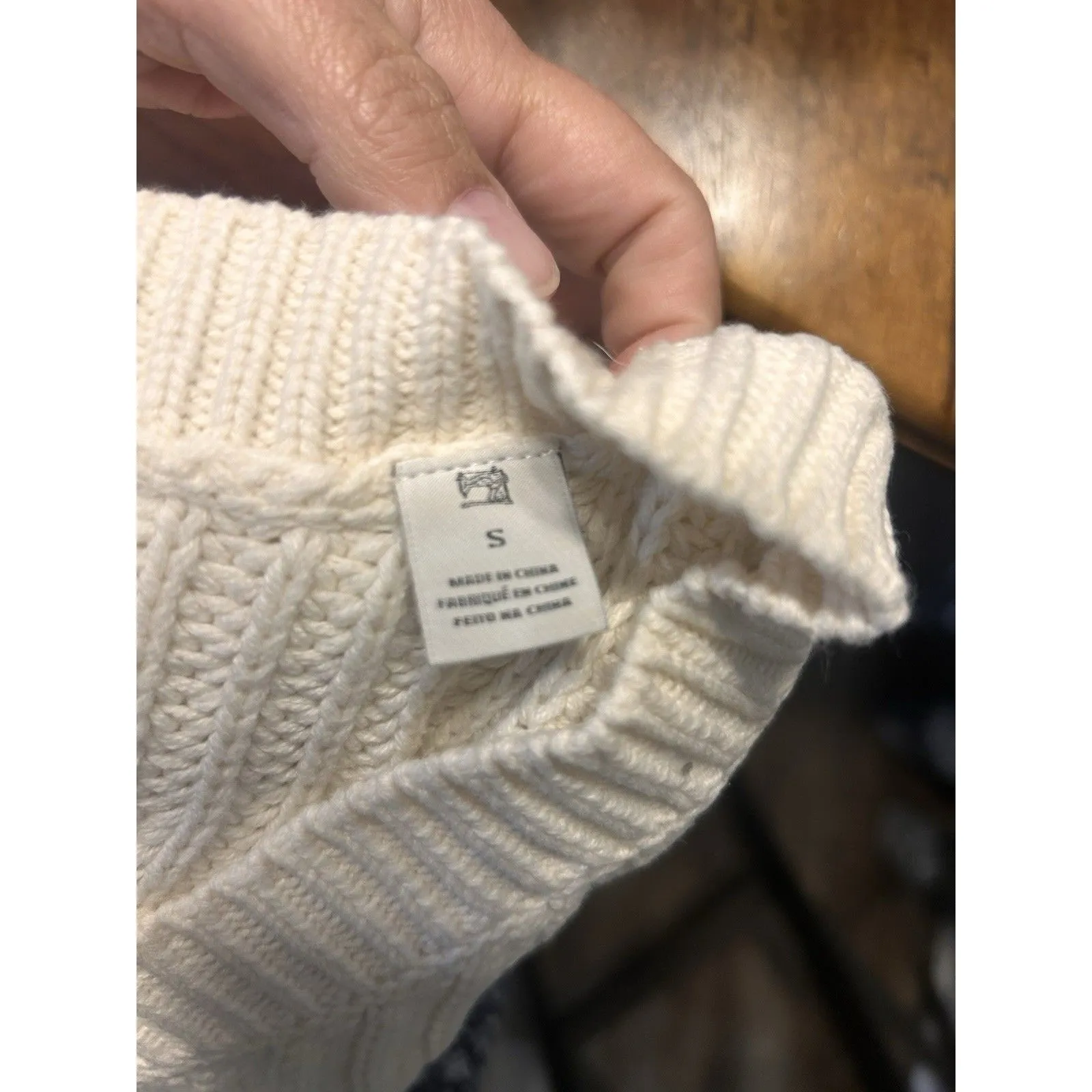 Scotch & Soda Women V Neck Ribbed Sweater Size Preppy Cotton Blend Cream Small - Image 8