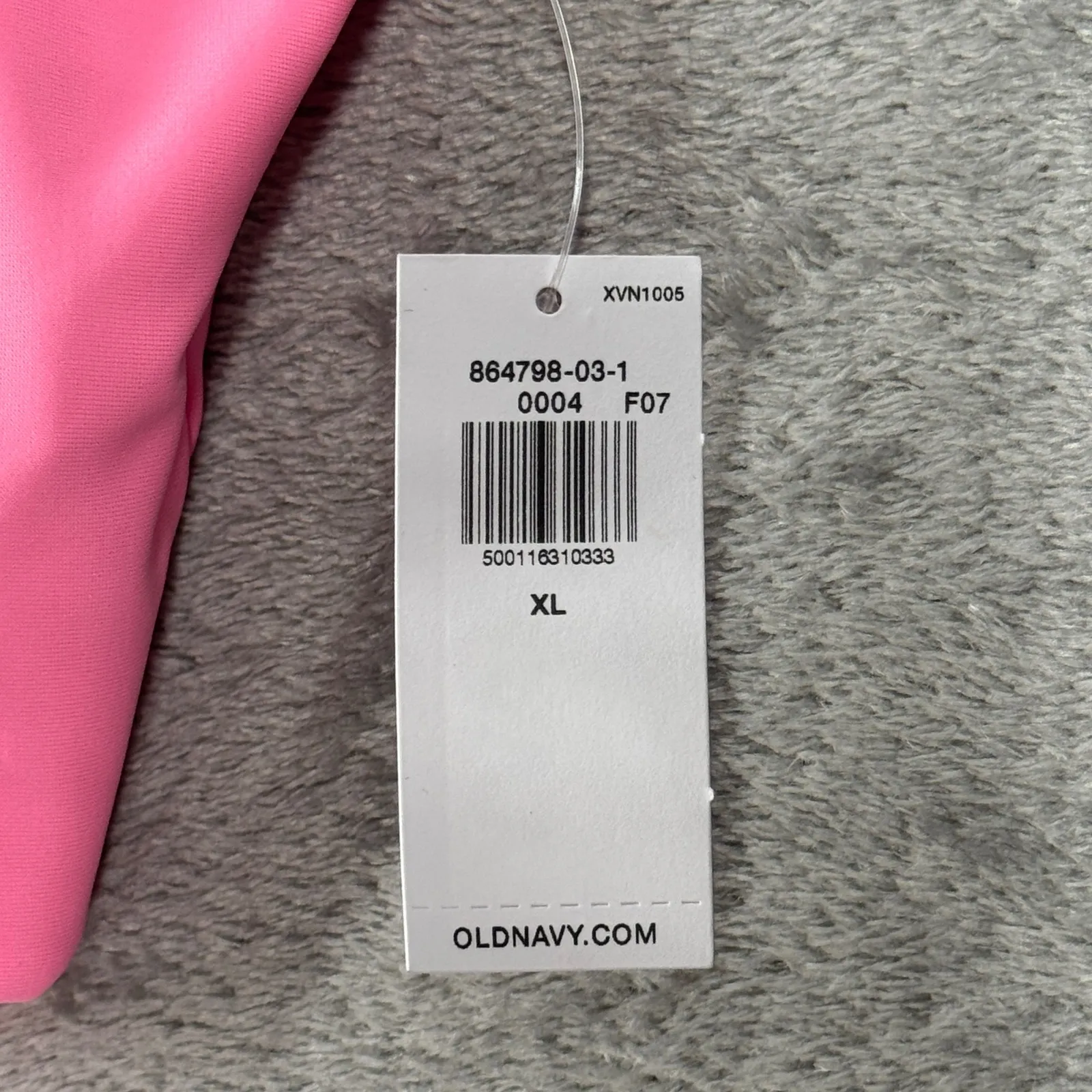 Old Navy Zip Front Swim Top Hot Pink White Trim Casual Poolside Vacation Size XL - Image 7