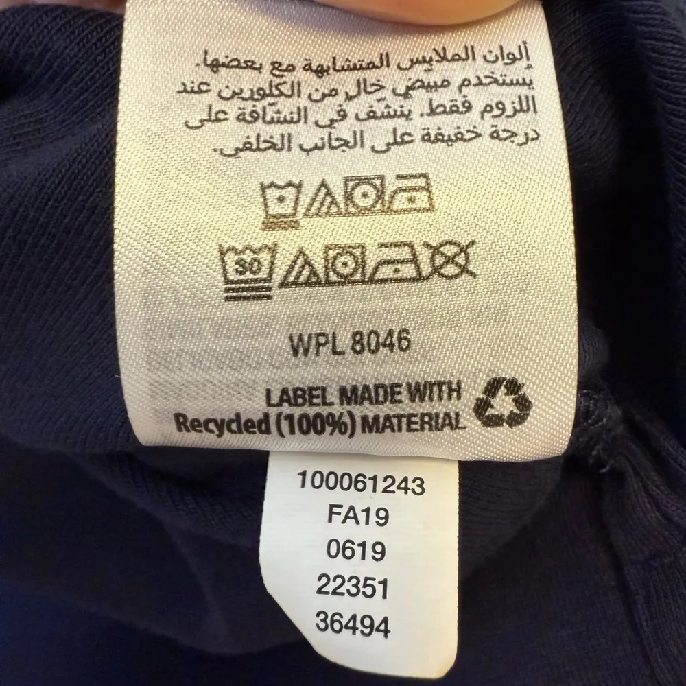 Karen Scott Studded Boat Neck Cotton Top Navy 3/4 Sleeve Women’s Petite Large - Image 7