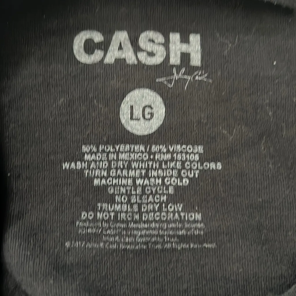 Johnny Cash Graphic TShirt Black Size Large - Image 4