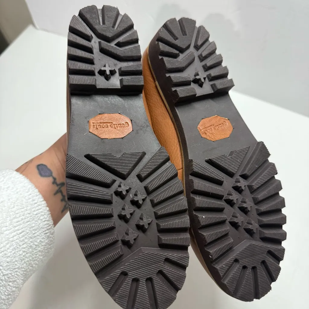 NWOT Gentle Souls Women's Eugene Lug Bit Leather Loafer In Cognac Size 6 1/2M - Image 6