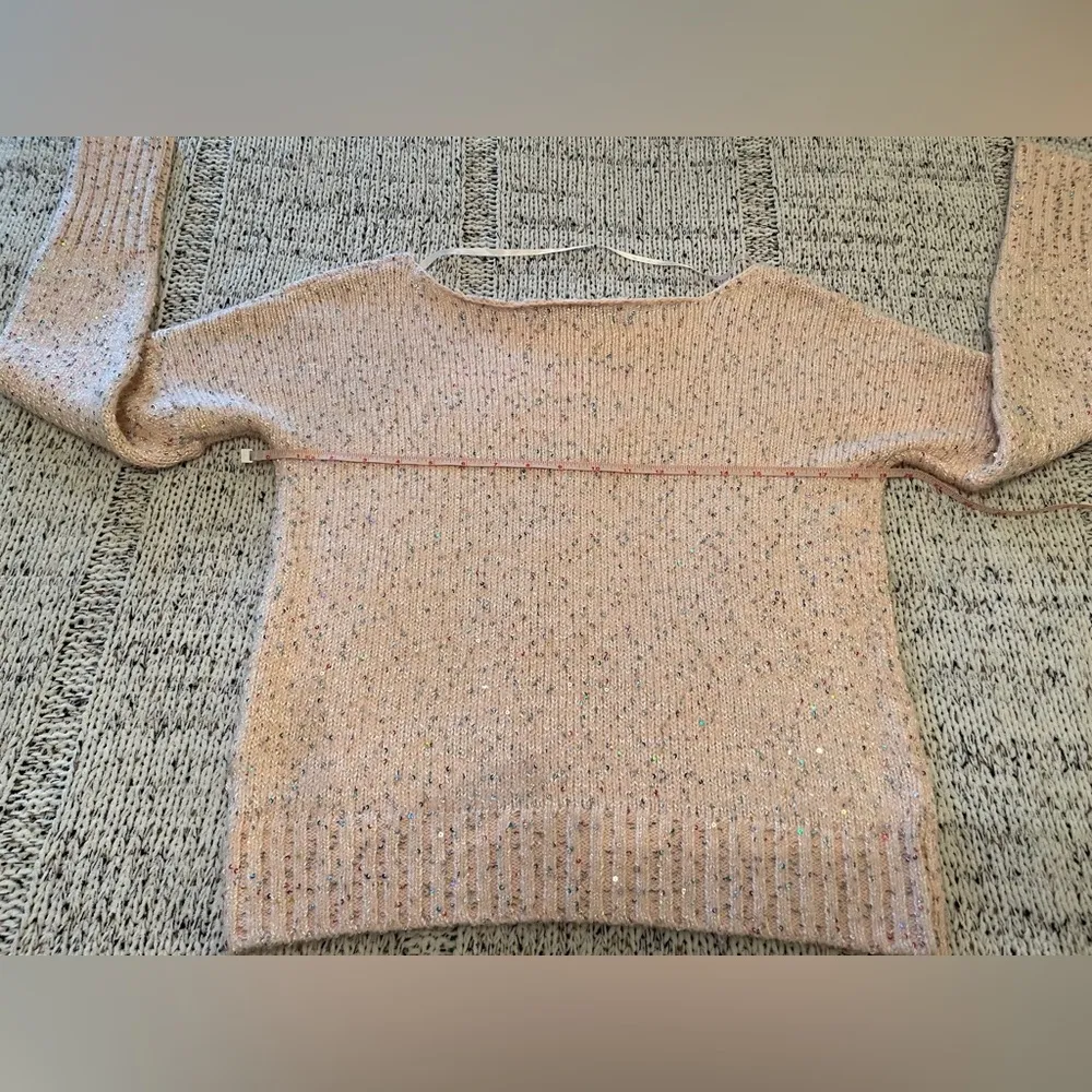 Rebecca Minkoff Women’s Katia Pink Sequined Ballet Neck Sweater Size S EUC - Image 4