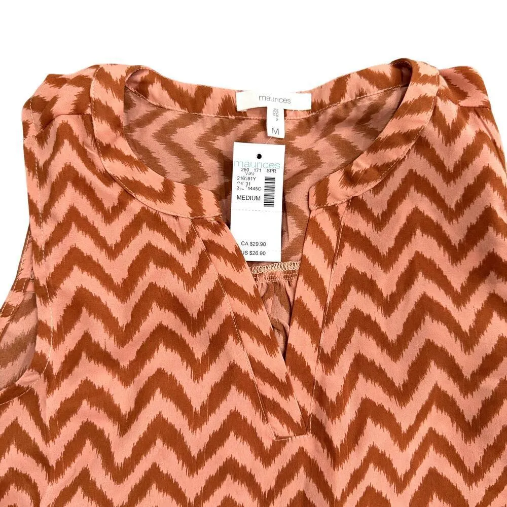 Maurices Woven V-Neck Tank Top Blouse in Pink, Size M​​​ - Image 2