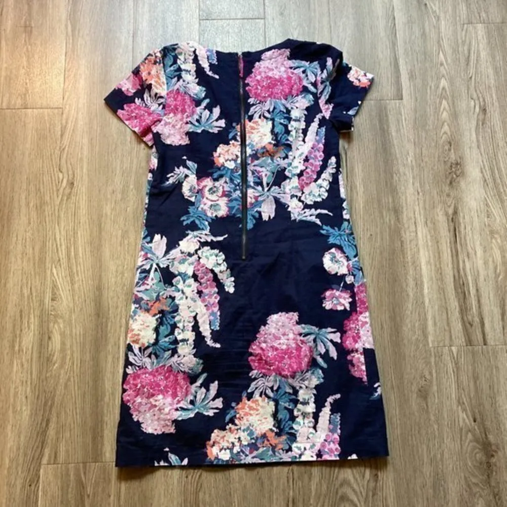 Joules Krista Popover Floral Linen Blend Dress Size 6 Blue - Image 9
