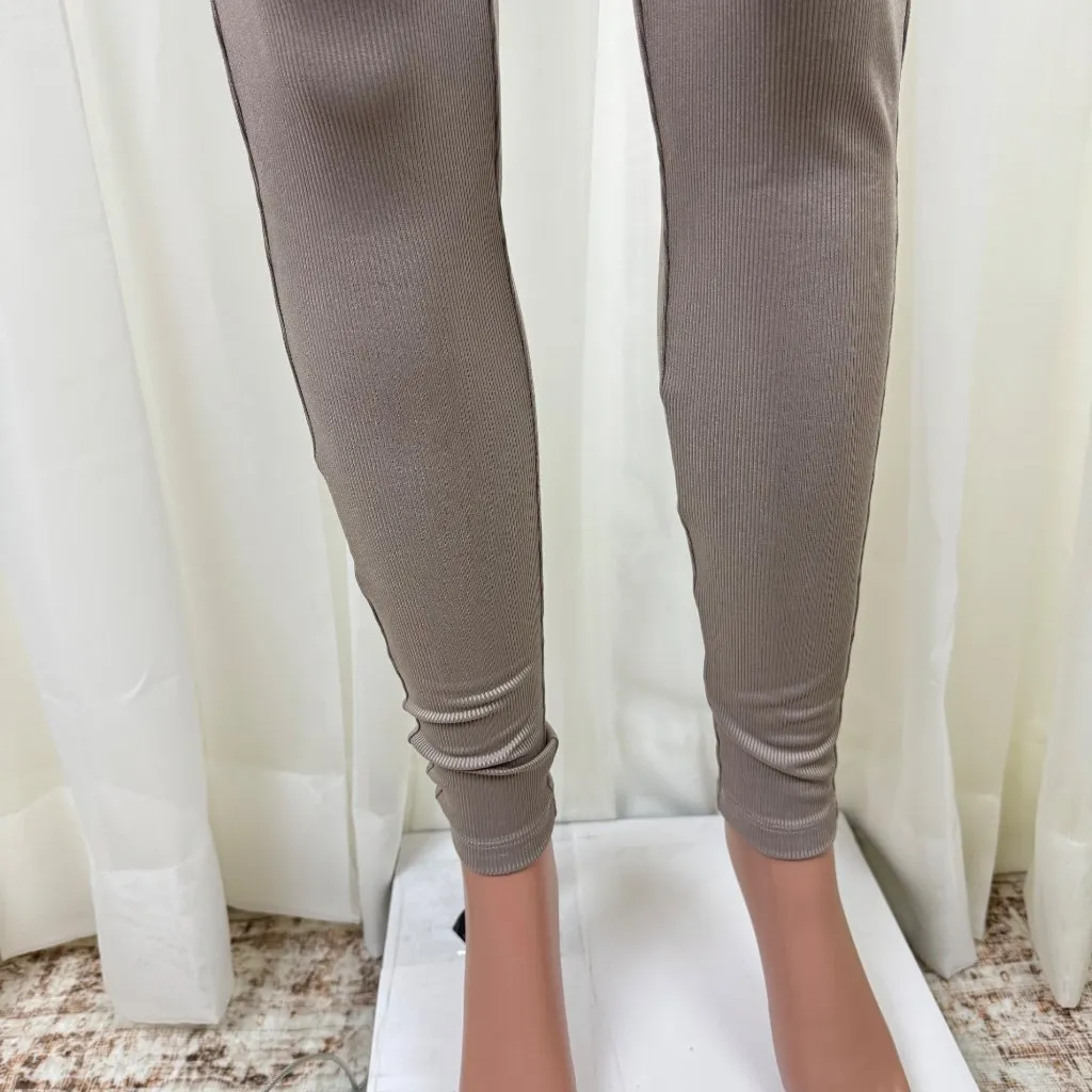 WMNS Nicholas Paola Zipper Front Ribbed Jumpsuit Unitard One Piece Sz XS Beige - Image 10