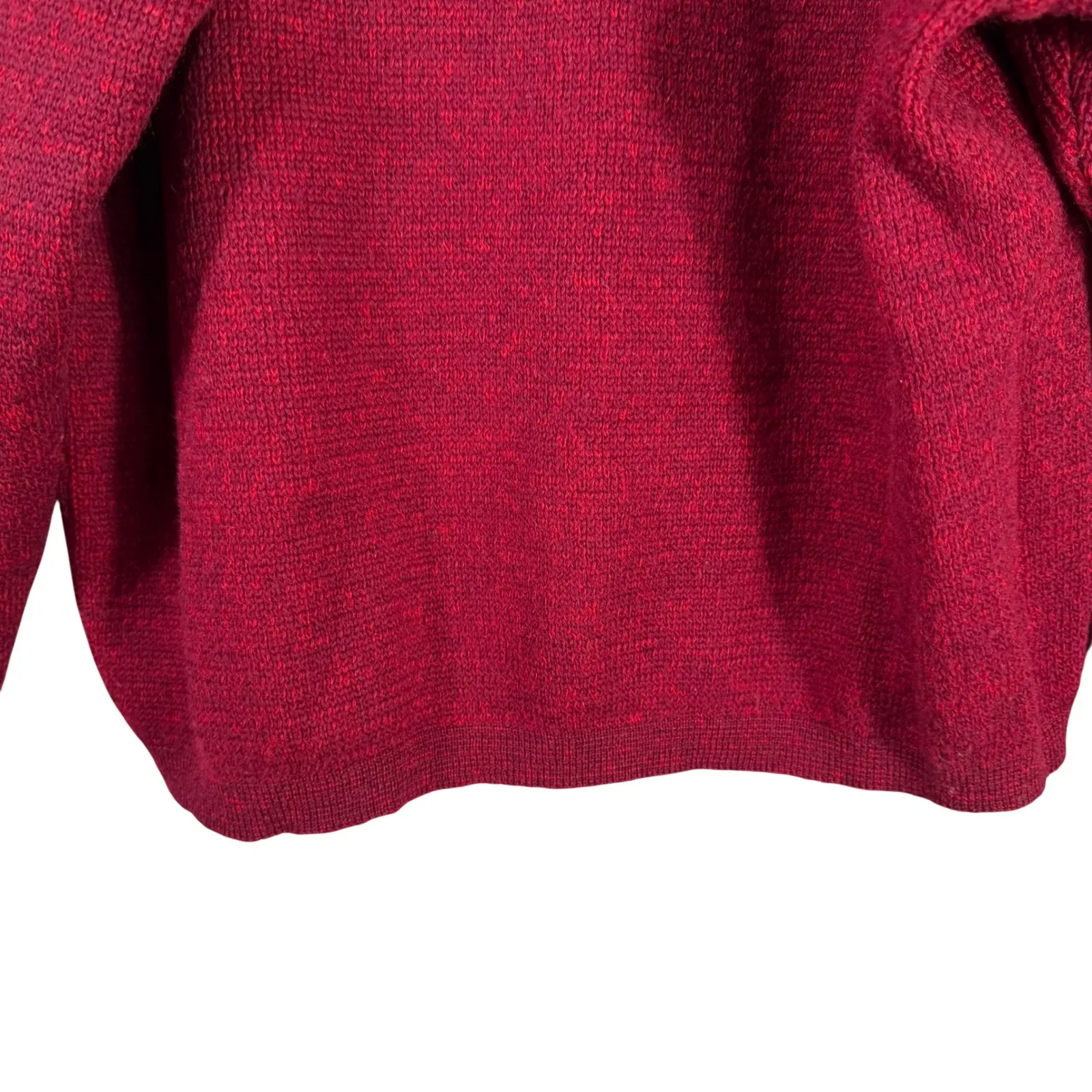 Vtg Kaso Knit 100% Worsted Wool Cardigan Burgundy Made in USA Metal Buttons L Red Size L - Image 9