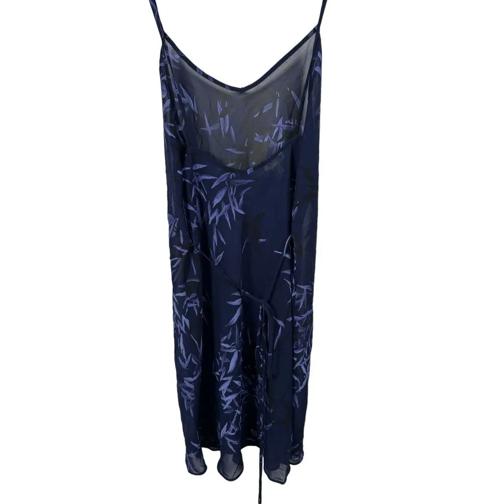 Vintage Calvin Klein Small Nightgown Blue Floral Spaghetti Straps Sheer Sexy - Image 16