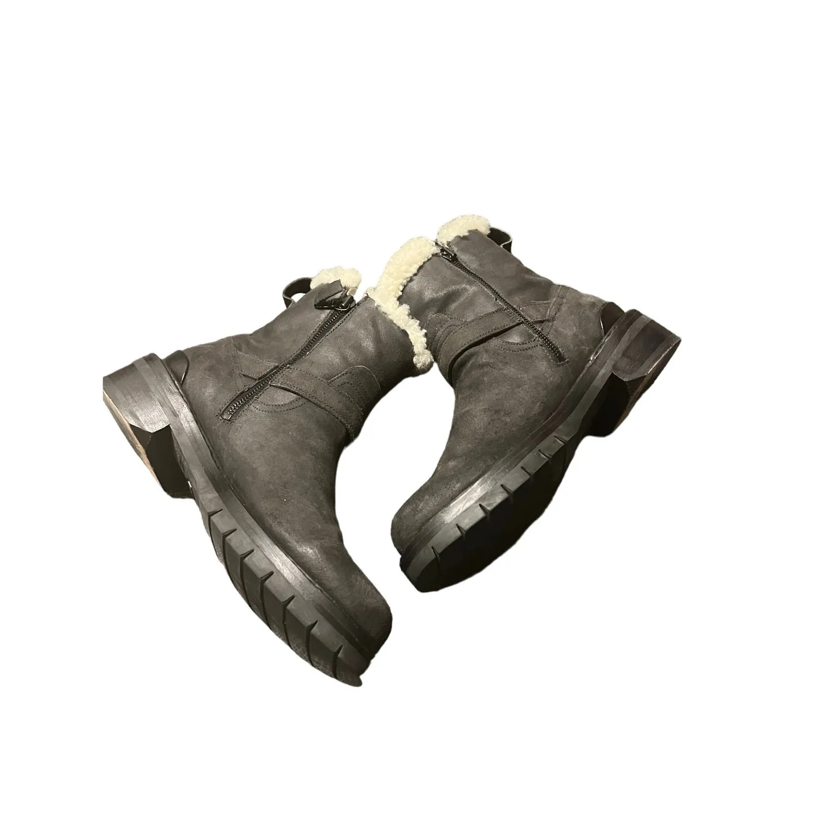 Rag & Bone Ashford black leather genuine shearling moto‎ snow winter boots 8.5 - Image 4