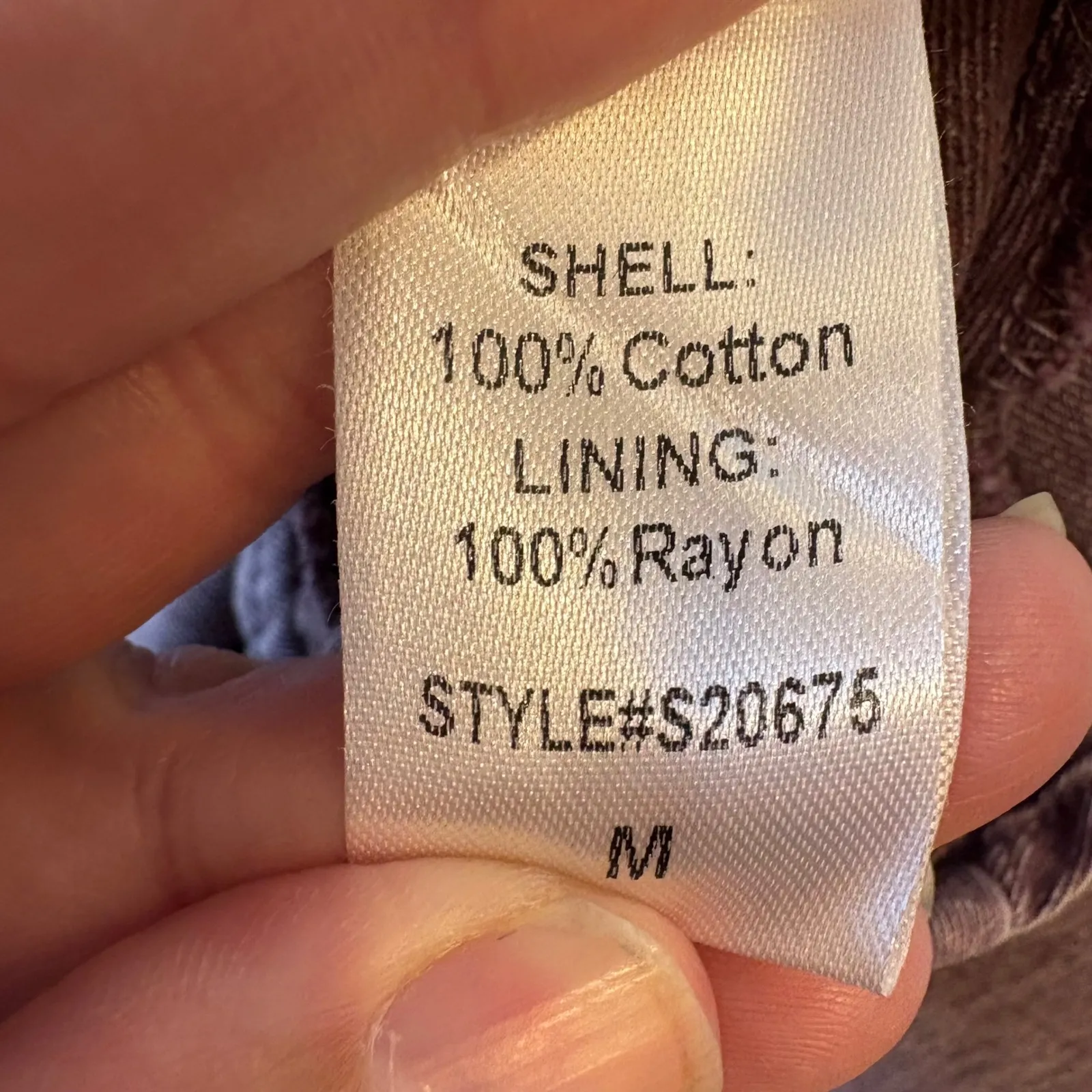 Talulah Purple Tiered Dress Long Sleeve V Neck‎ Casual Cotton Size Medium - Image 5