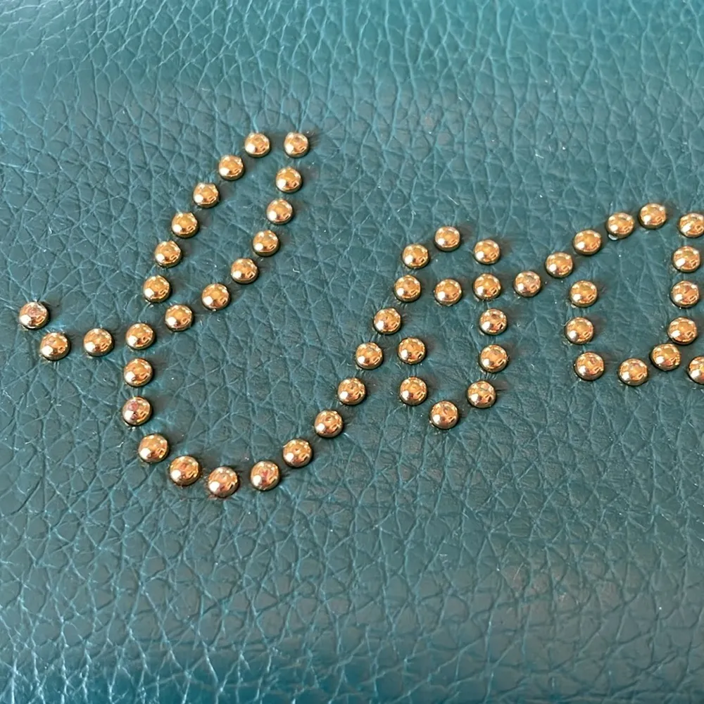 Coach Accordian Zip Wallet With Studded Coach Script - Image 2