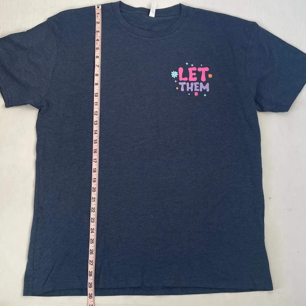 Let Them by Love in Faith Blue Short Sleeve Tee with Inspirational Graphic XL - Image 11