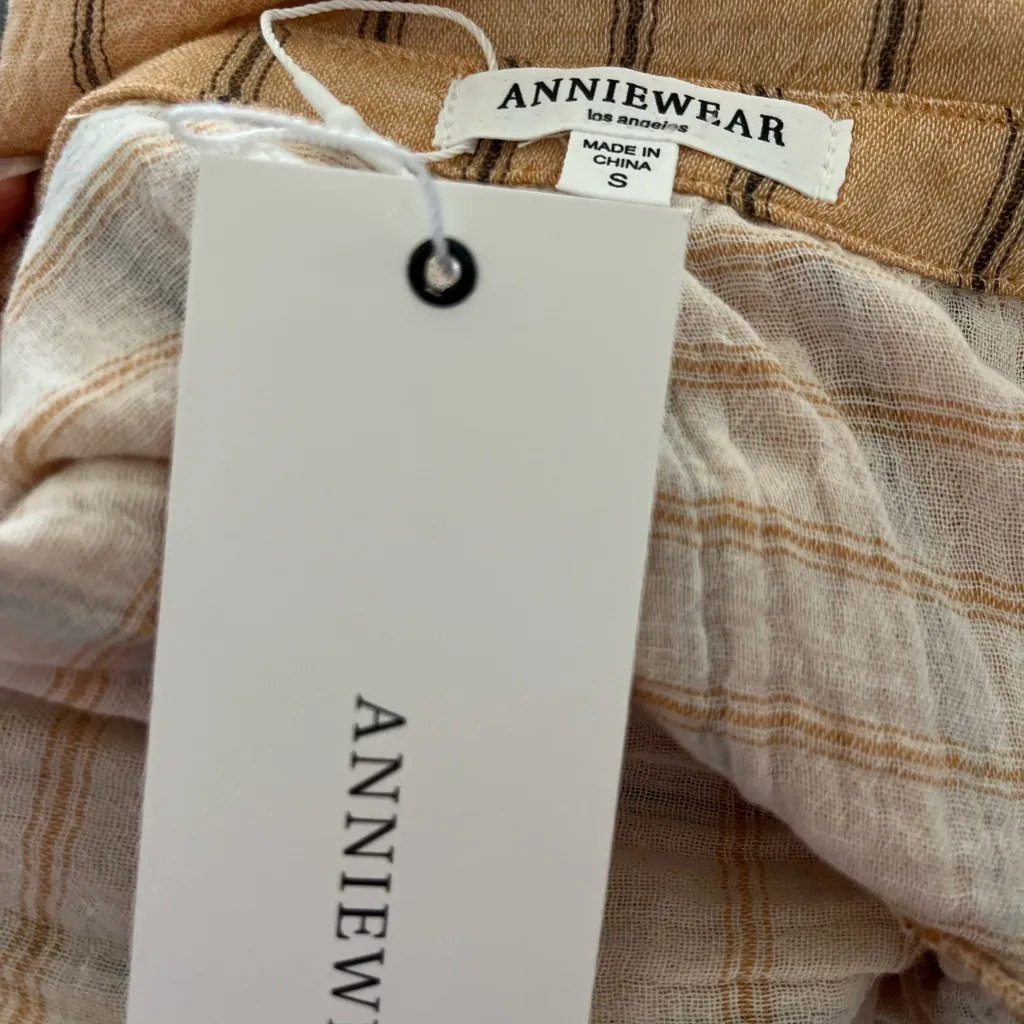 Annie Griffin Annie Beige Striped Button-Down Shirt - Image 4