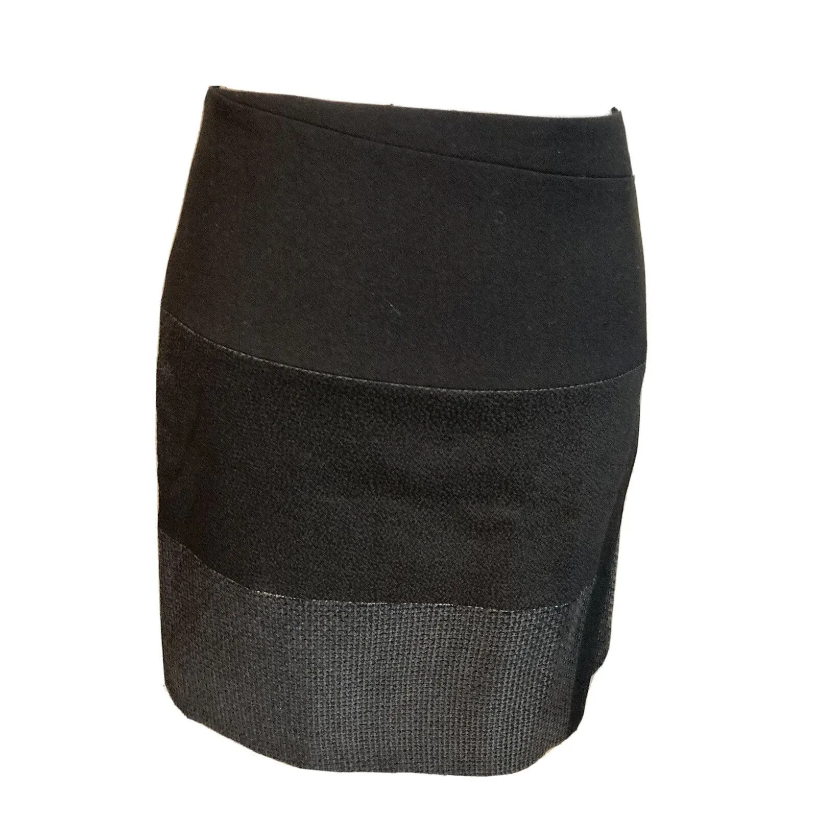 White House Black Market Wrap Mini Skirt Women’s Sz 8 Black Mixed Textured - Image 3