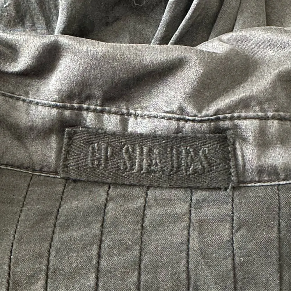 CP Shades Womens Size XS Black Cotton Silk Pin Tuck Front Back Button Down Shirt - Image 5