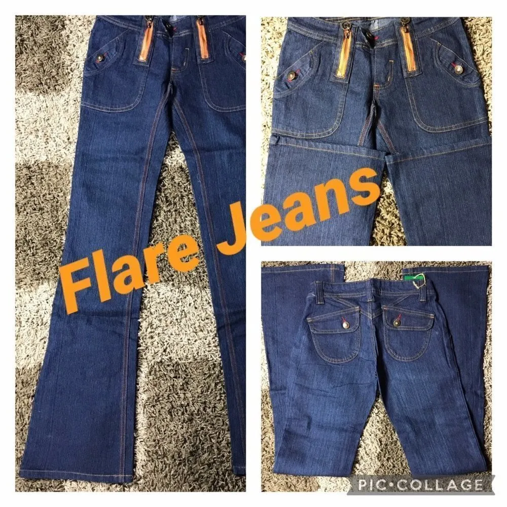 Y2K Gnger Low Rise Flare Jeans. Runs Small. New With Tags Blue Size undefined - Image 2