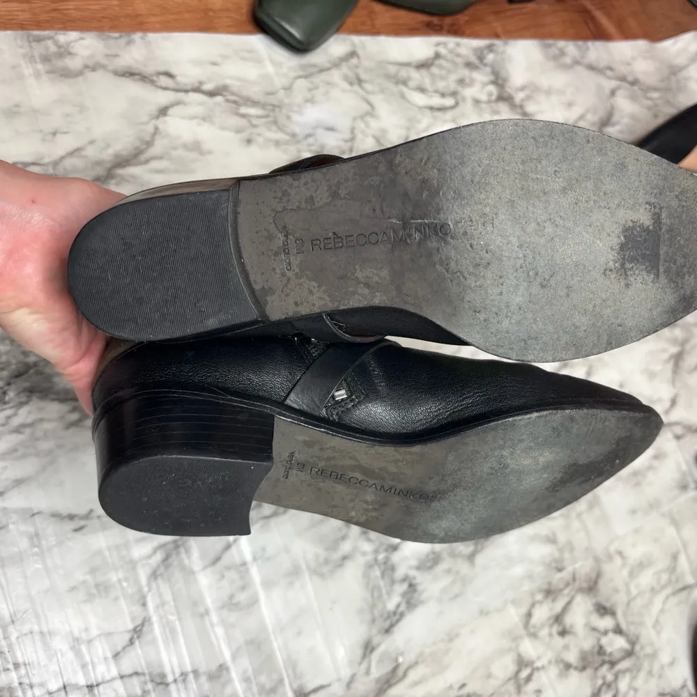 REBECCA MINKOFF SUEDE LEATHER BOOTS SIZE 8 green black boho western - Image 7