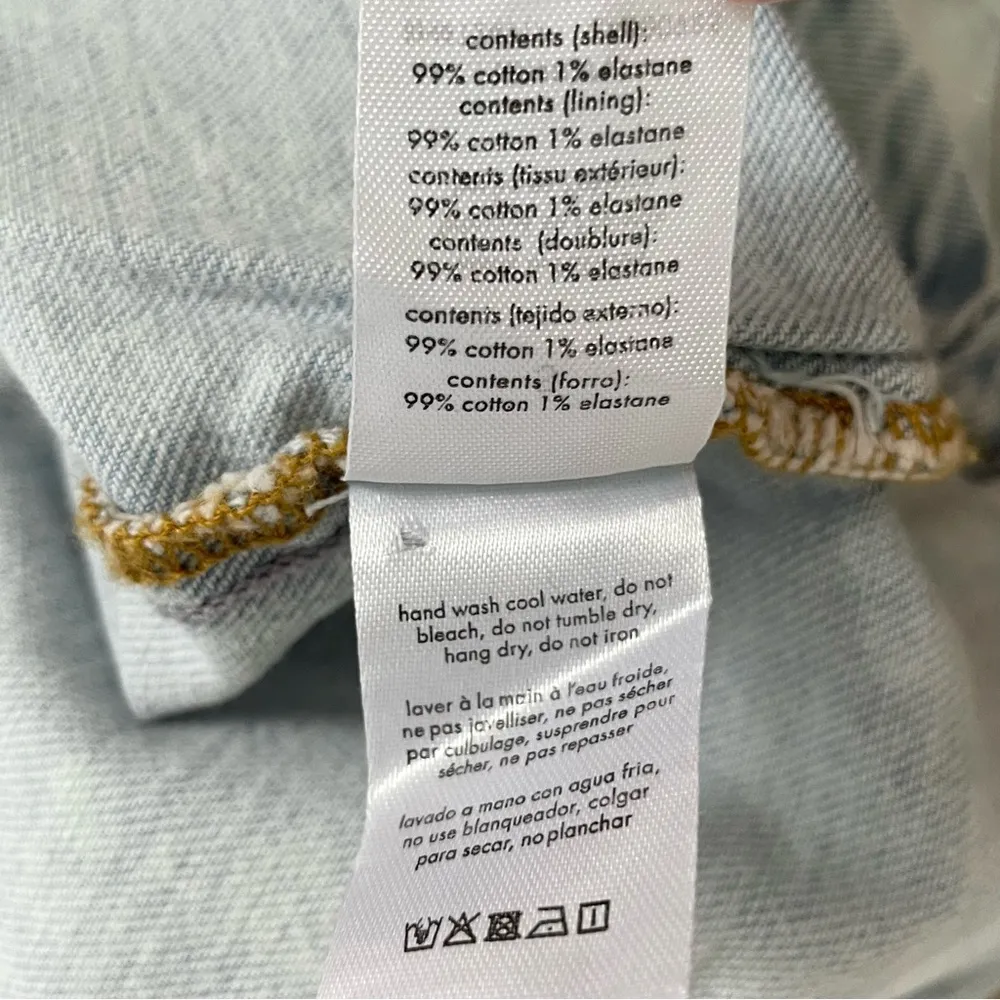 New  Cut Out Waist Belted Denim Mini Skirt Super Light Size Large - Image 16