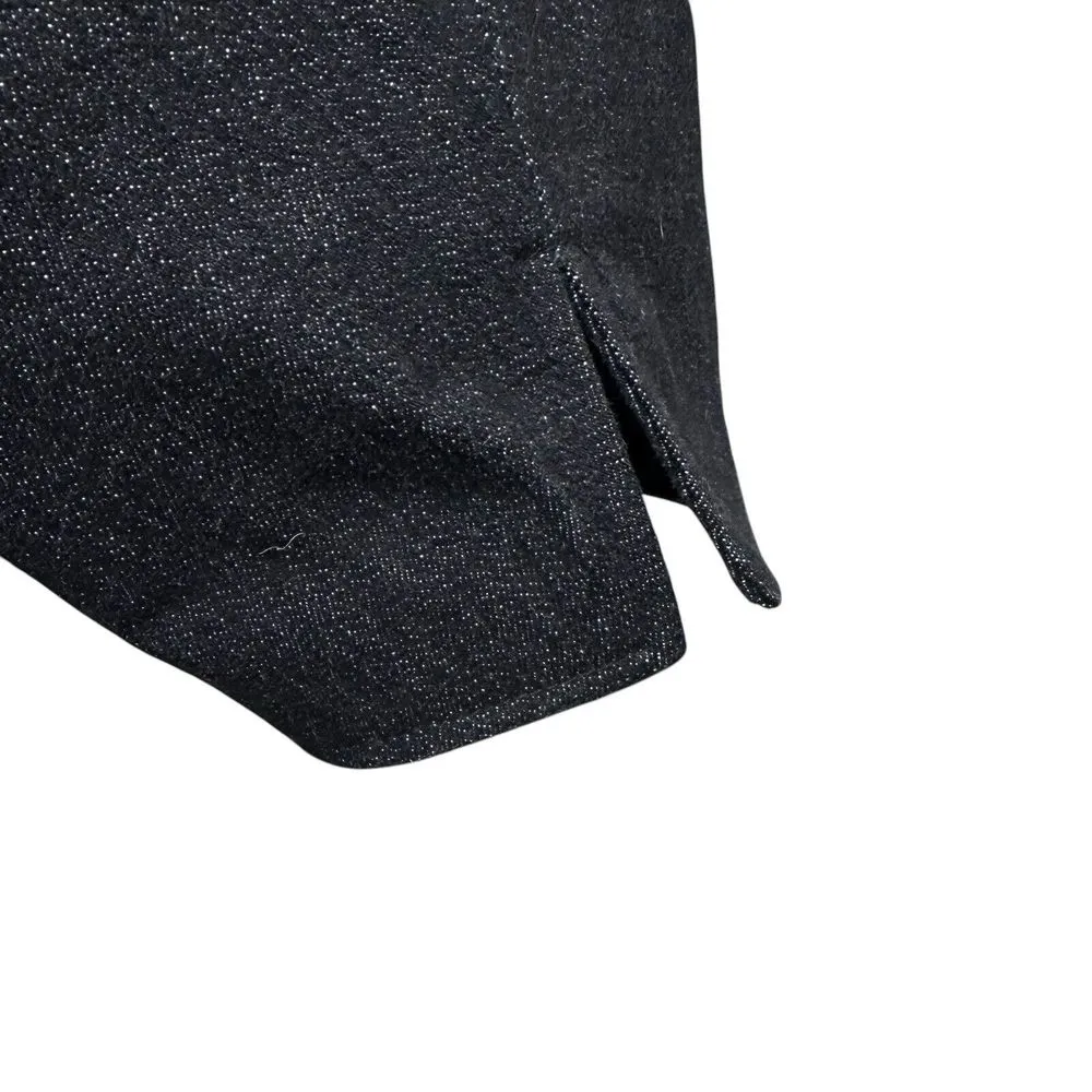 Coldwater Creek Jacket Women 18 Black Denim Artsy Ribbon Embellished Western‎ - Image 2