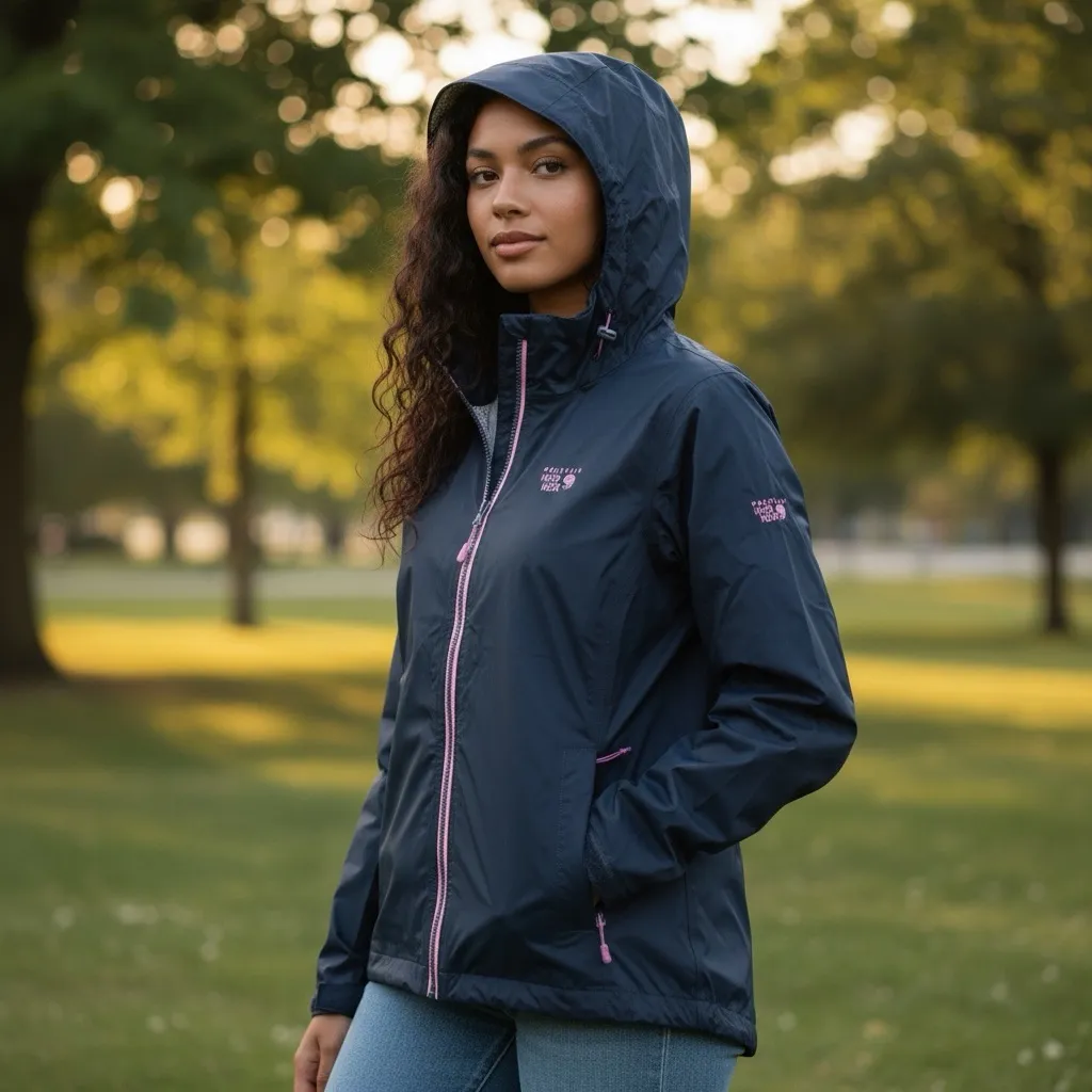 Mountain Hardwear Blue Rain Jacket Windbreaker size Small - Image 2