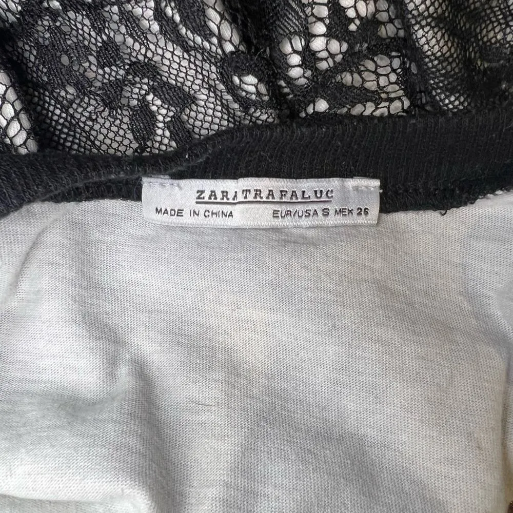 Zara Trafaluc Women's Lace Overlay Tee Dress Size S - Image 4