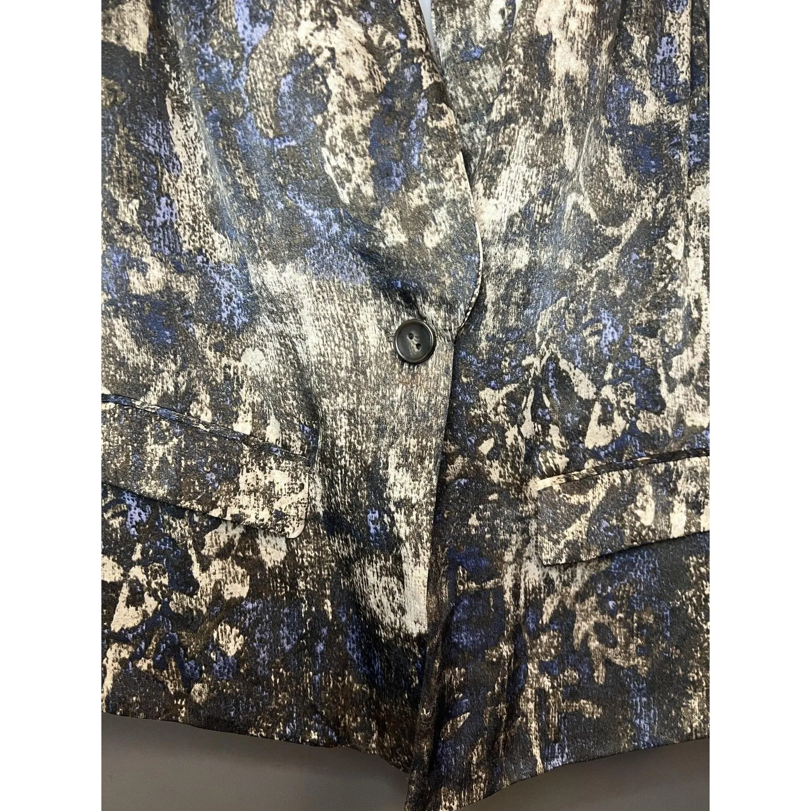 Coldwater Creek Jacket Womens 1X Black Blue Metallic Patterned Classic Blazer - Image 4