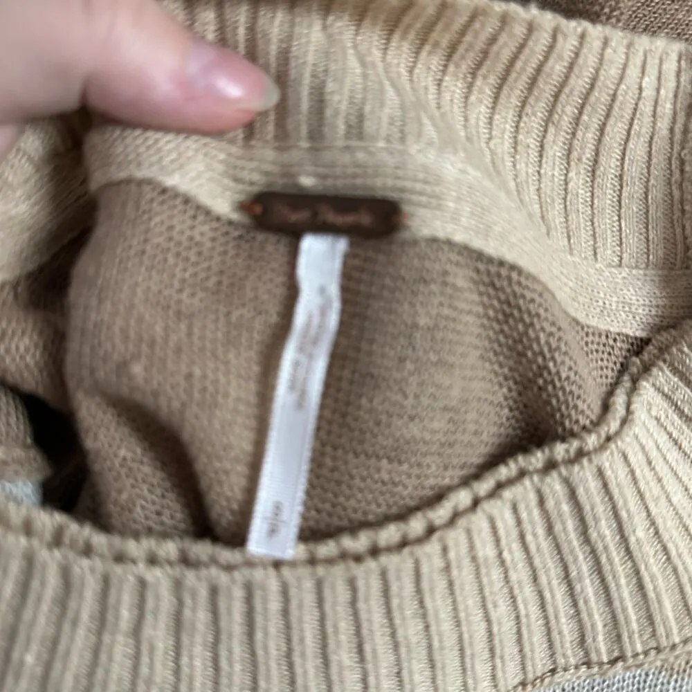 Free People Between The Lines Stripe Sweater In Birch Bark Combo In Brown - Image 2