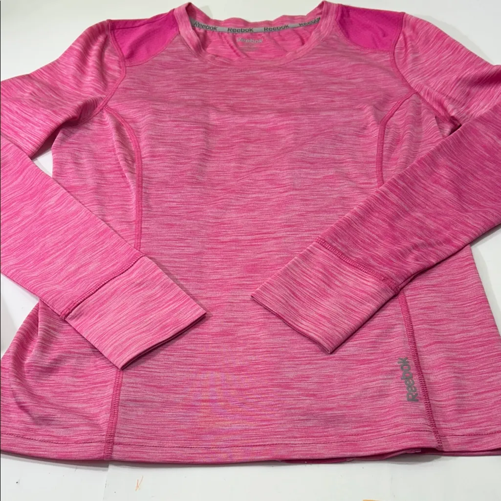 Reebok Pink Heathered Long Sleeve Top - Image 5