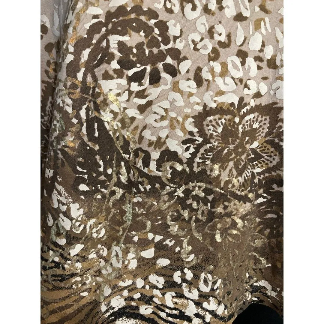 Karen Scott cream and gold top - Image 4