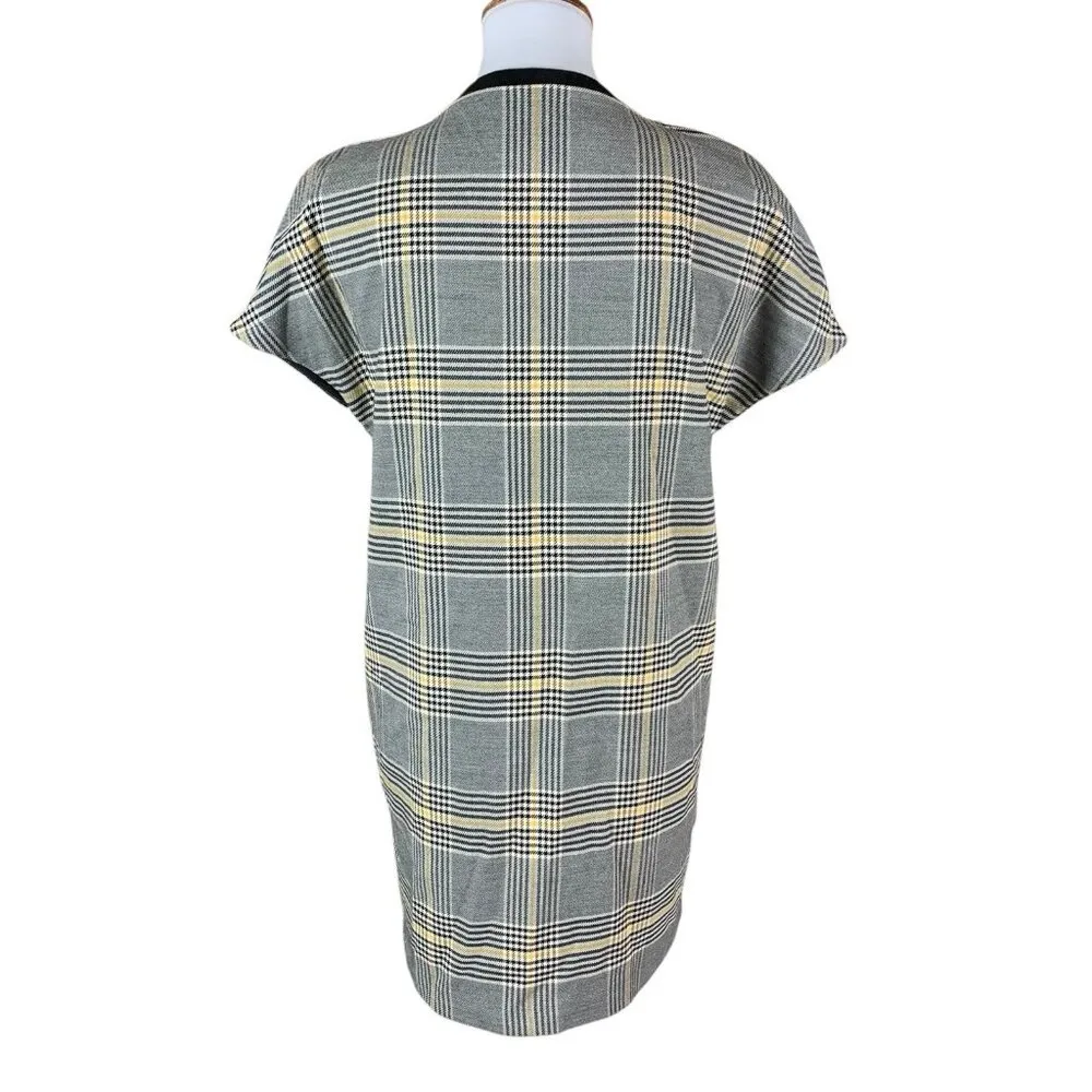 ZARA  Trf Plaid Zip Front Short Sleeve Mini Dress Preppy Chic Small - Image 3